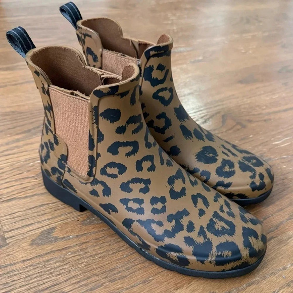 Hunter Original Refined Chelsea Hybrid Leopard Limited Edition Mini Boots size 7 - Picture 1 of 12
